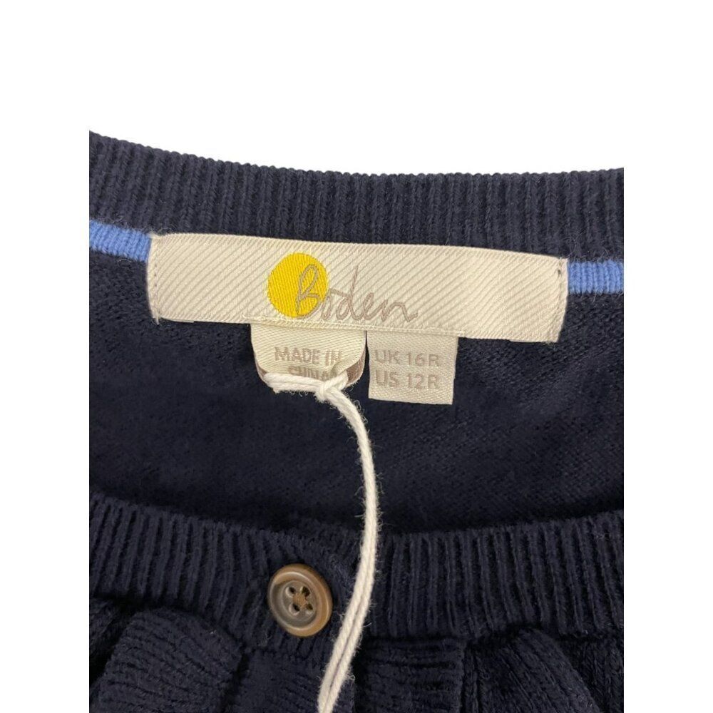 Boden Womens Sweater Shift Dress UK 16 US 12 Navy Blue Knit Ruffled D0225 NWT - Picture 6 of 14